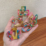 French Women Hair Clips Girls Rainbow Crown Metal Hair Claw