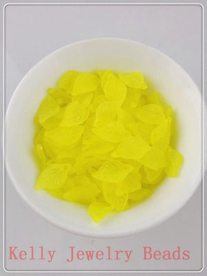 1000pcs/lot Frosted Acrylic Leaf Beads 11*18mm