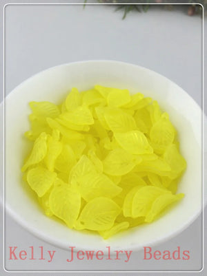 1000pcs/lot Frosted Acrylic Leaf Beads 11*18mm