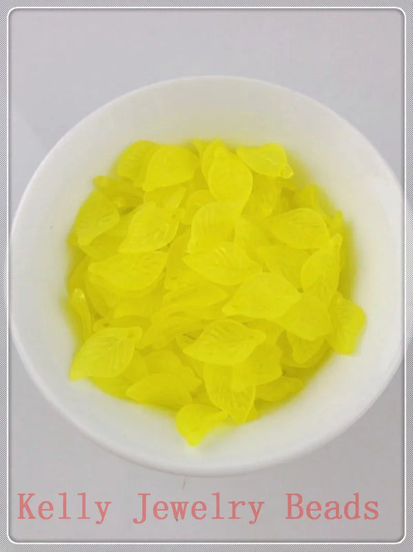 1000pcs/lot Frosted Acrylic Leaf Beads 11*18mm