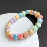Natural Rainbow Stone Bracelet Star Faceted Crystal Beads Bracelets