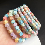 Natural Rainbow Stone Bracelet Star Faceted Crystal Beads Bracelets