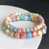 Natural Rainbow Stone Bracelet Star Faceted Crystal Beads Bracelets