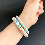 Natural Rainbow Stone Bracelet Star Faceted Crystal Beads Bracelets