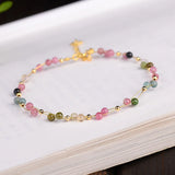Hand-made Tourmaline Stone Bracelet Crystal Adjustable