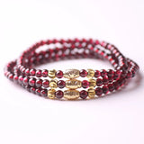 Garnet Natural Stone Bracelet Wine Red Bead Pixiu Lucky Women Jewelry