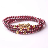 Garnet Natural Stone Bracelet Wine Red Bead Pixiu Lucky Women Jewelry
