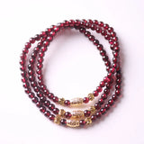Garnet Natural Stone Bracelet Wine Red Bead Pixiu Lucky Women Jewelry