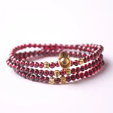 Garnet Natural Stone Bracelet Wine Red Bead Pixiu Lucky Women Jewelry