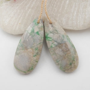 Natural Variscite Woman Earring Bead 33x13x3mm