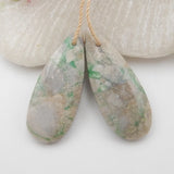 Natural Variscite Woman Earring Bead 33x13x3mm
