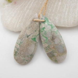 Natural Variscite Woman Earring Bead 33x13x3mm