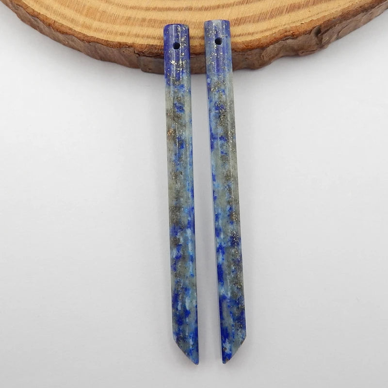 Natural Lapis Lazuli Earrings 56x4x4mm Bead