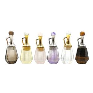 Crystal Quartz Perfume Bottle Pendant Necklace Vial