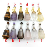 Crystal Quartz Perfume Bottle Pendant Necklace Vial