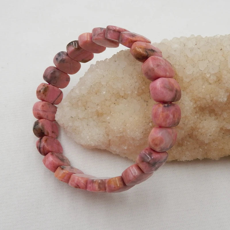 Rhodonite Bracelet for Women Handmade DIY Jewelry 14x9x6mm