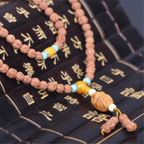 5-Petal 8mm Beads Bracelet with Maitreya Pendant Necklace