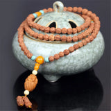 5-Petal 8mm Beads Bracelet with Maitreya Pendant Necklace