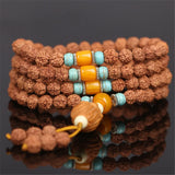 5-Petal 8mm Beads Bracelet with Maitreya Pendant Necklace