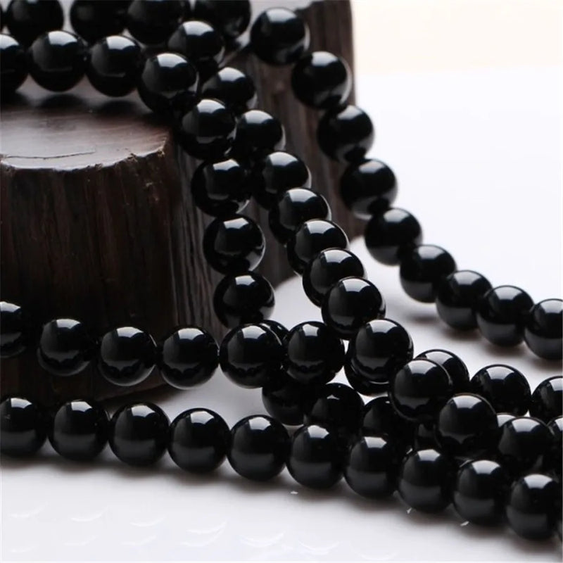 Natural Tourmaline Gemstone Round Beads Bracelet Necklace DIY Jewelry