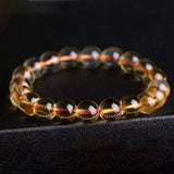 Yellow Natural Crystal Bead Bracelet for Women Lucky Wealth Jewelry