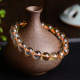 Yellow Natural Crystal Bead Bracelet for Women Lucky Wealth Jewelry