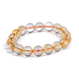 Yellow Natural Crystal Bead Bracelet for Women Lucky Wealth Jewelry