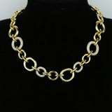 Geometric Oval Circle Link Chain Bracelet with CZ - Party Jewelry