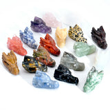 Natural Crystal Jade Archaeological Dragon Head Gem Carving Set