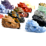 Natural Crystal Jade Archaeological Dragon Head Gem Carving Set