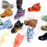 Natural Crystal Jade Archaeological Dragon Head Gem Carving Set