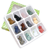 Natural Green Aventurine Carving Cat in Animal Box