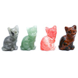 Natural Green Aventurine Carving Cat in Animal Box