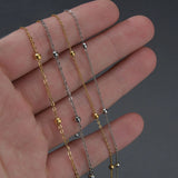 10pcs/lot 1.5mm Tiny Beaded Stainless Steel Link Chain for Jewelry