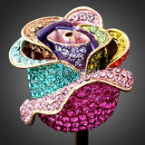 Colorful Austria Crystal Rose Wedding Rings for Women