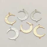 Gold/Rhodium 100pc Moon Charm Pendants for DIY Jewelry Making