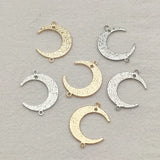 Gold/Rhodium 100pc Moon Charm Pendants for DIY Jewelry Making