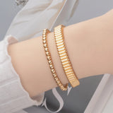 Silver Elastic Bracelets Letter Charms Bracelets 2X8MM Beads Bracelets