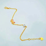 Pink CZ Butterfly Bangle&Bracelet for Women /Girls