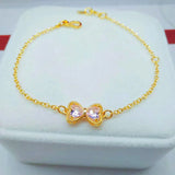 Pink CZ Butterfly Bangle&Bracelet for Women /Girls