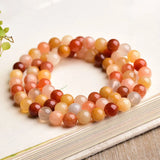 silk Stone Bracelets Round Beads Jewelry Lucky Beauty