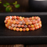 silk Stone Bracelets Round Beads Jewelry Lucky Beauty