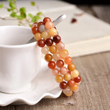 silk Stone Bracelets Round Beads Jewelry Lucky Beauty