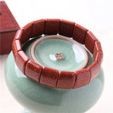 Golden Sand Stone Rectangular Beads Bracelets Women Men