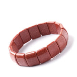 Golden Sand Stone Rectangular Beads Bracelets Women Men