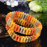Golden Silk Stone Bracelets Hand Weave Stone Bracelet For Women