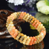 Golden Silk Stone Bracelets Hand Weave Stone Bracelet For Women