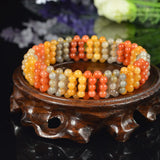 Golden Silk Stone Bracelets Hand Weave Stone Bracelet For Women