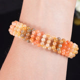Golden Silk Stone Bracelets Hand Weave Stone Bracelet For Women