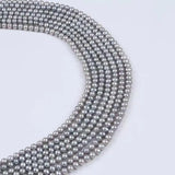 Natural 6-7mm Gray Sliver Potato Round Fresh Water Pearl Loose Beads